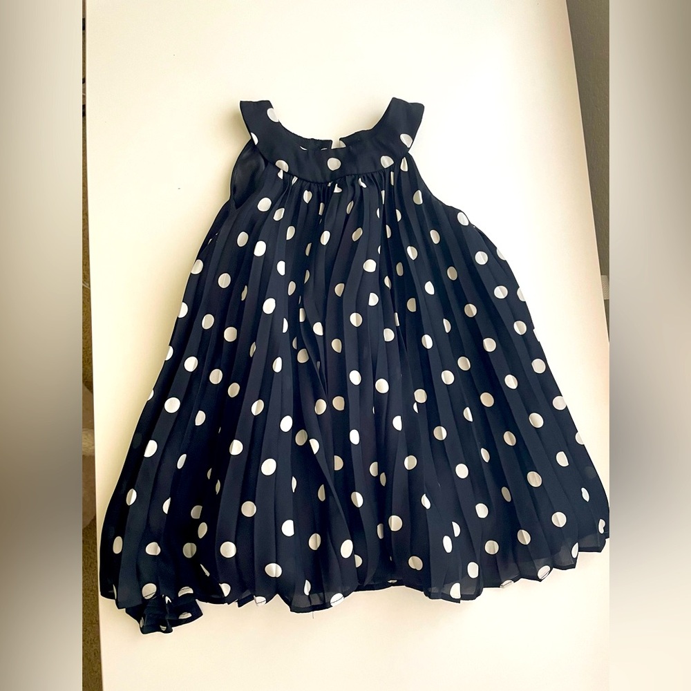White Polka dot black dress toddler girls 18 m